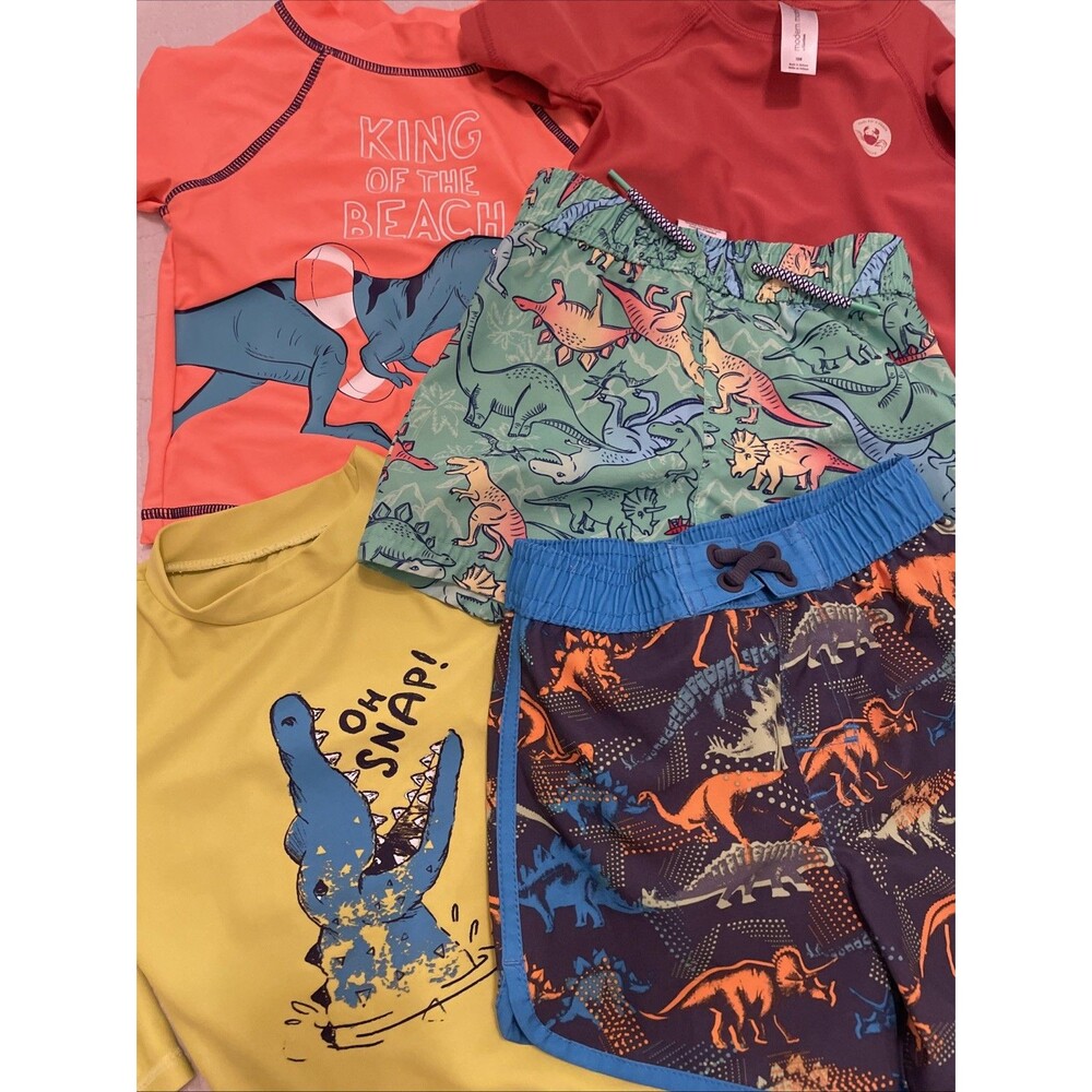 Boys 18 Months 18m Rash Guards Swim Tops Swimming Shorts Shirt Beach Lot Multi